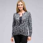 Button Front Crew Neck Cardigan, , small