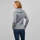 Long Sleeve Button Out Turtle Neck, Grey Heather, small